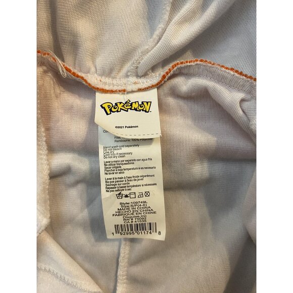 Pokemon Scorbunny Costume Kids Size 4-5 White Fleece Costume Hooded One-piece - Picture 4 of 9